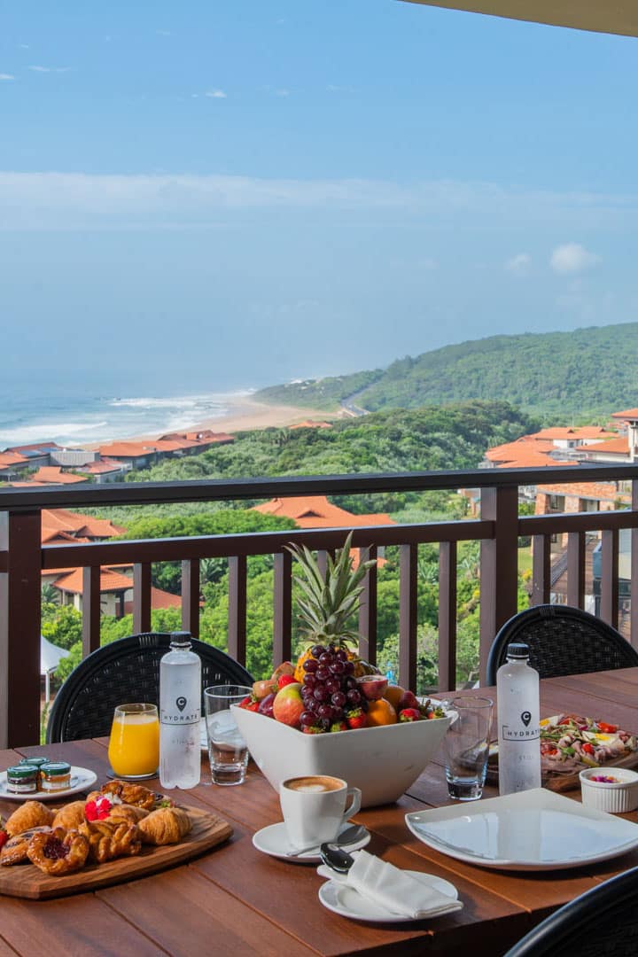 View from a balcony in Durban looking at the ocean