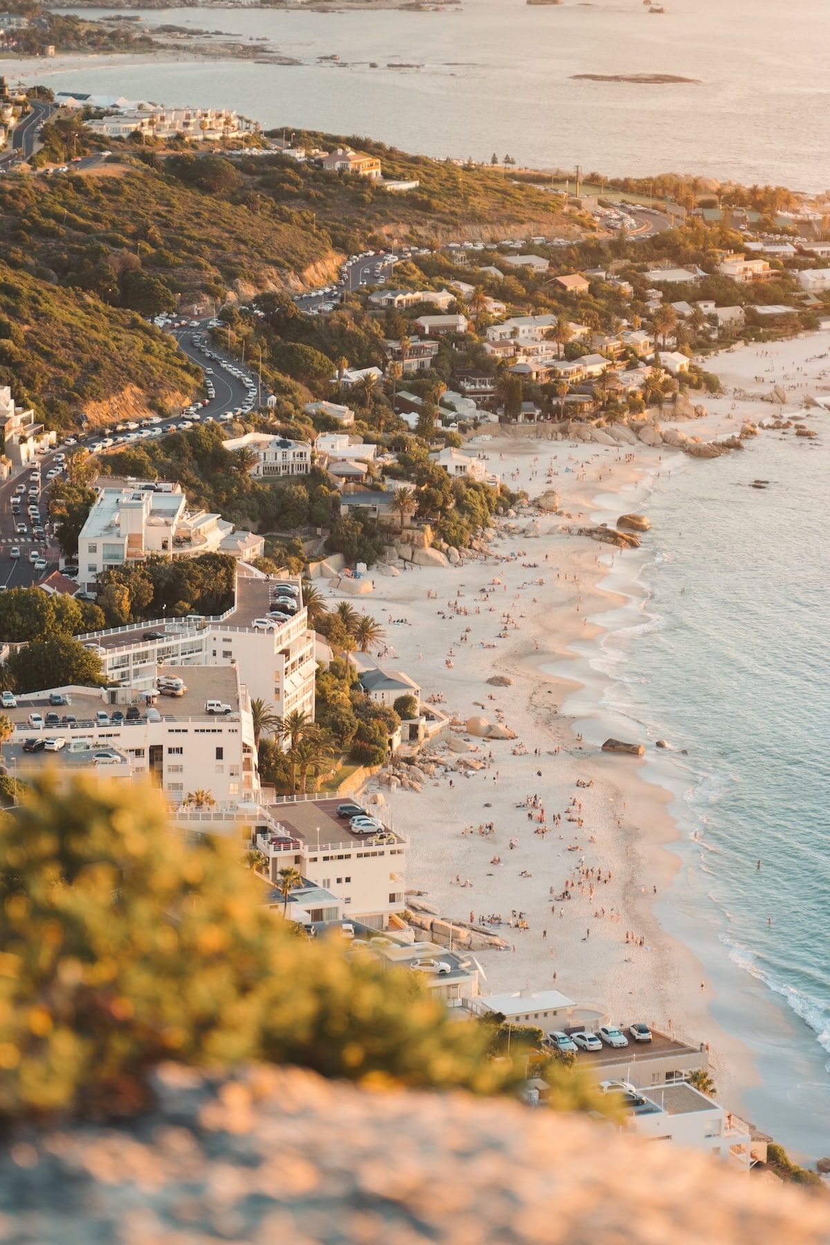 Arial shot of clifton beach in cape town