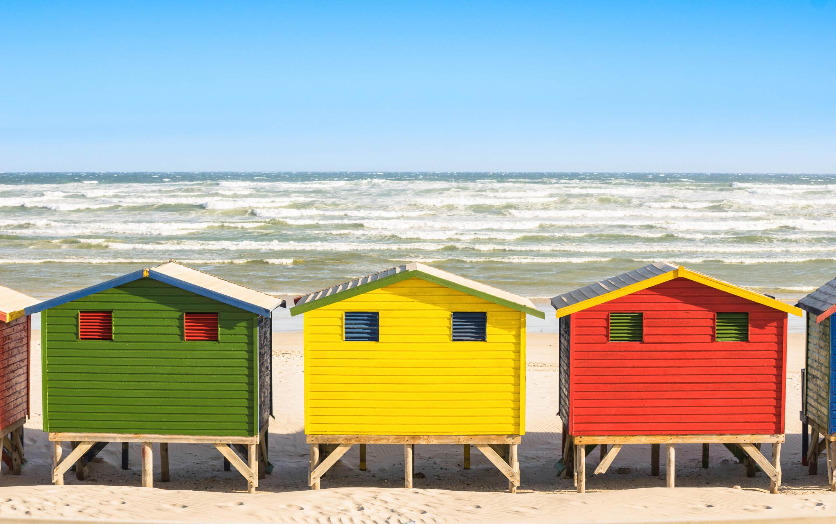 The Multicoloured Huts on Muizenberg beach Cape Town