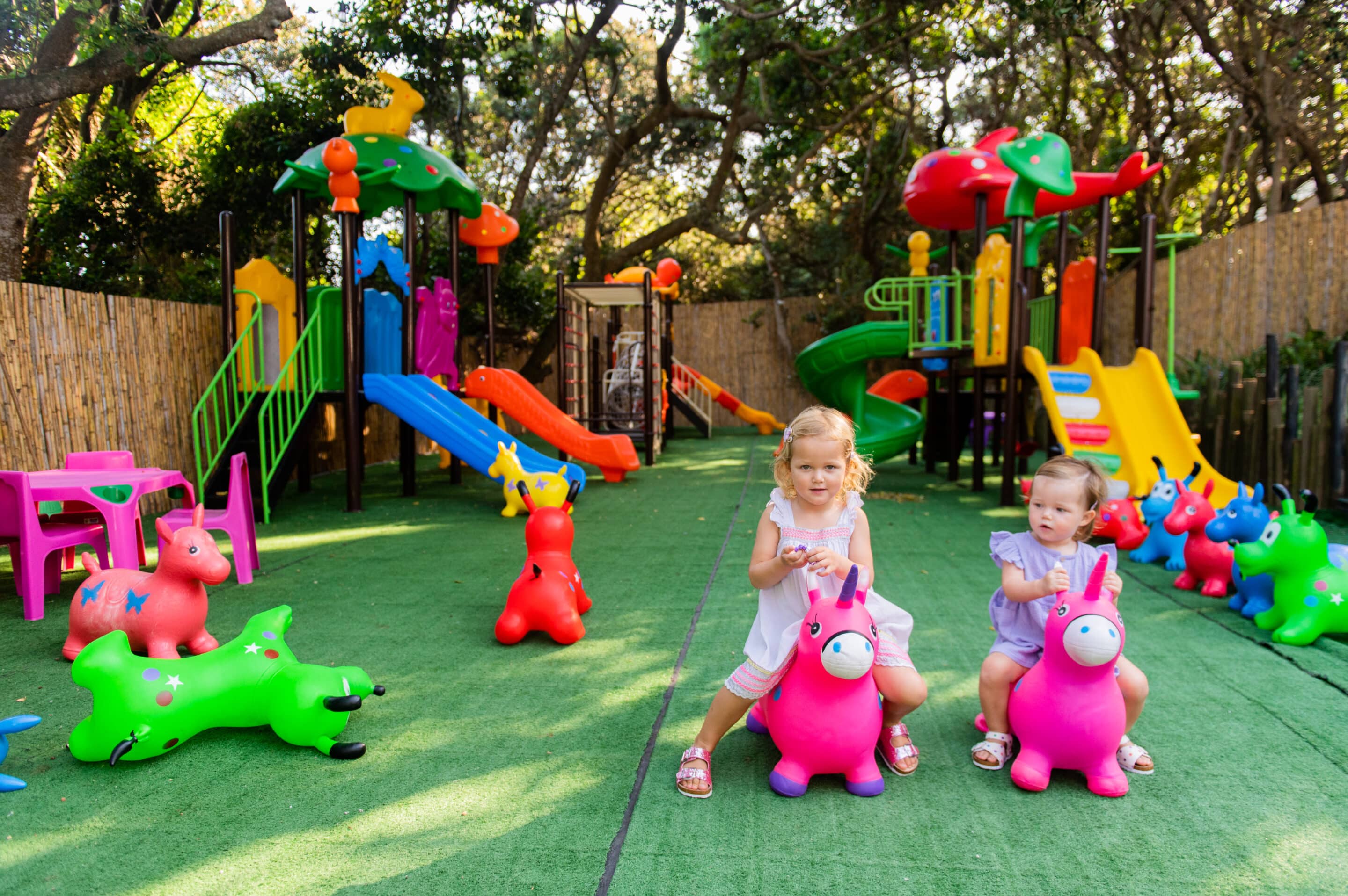 Children playing in Zimbali Kidsclub that comes with your accommodation in Ballito
